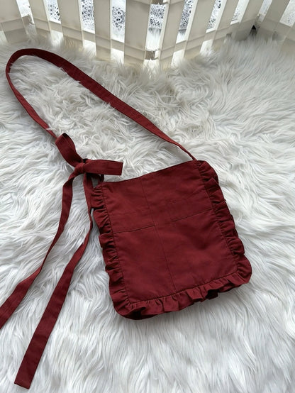 Black / White / Blue / Red Ruffle Crossbody Bag - Blossom Herald