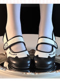 Flats Black Kitty Ears Mary Toe with Jane - Round