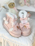 mit für Decor Rosa Winter Stiefel Pompom Lolita