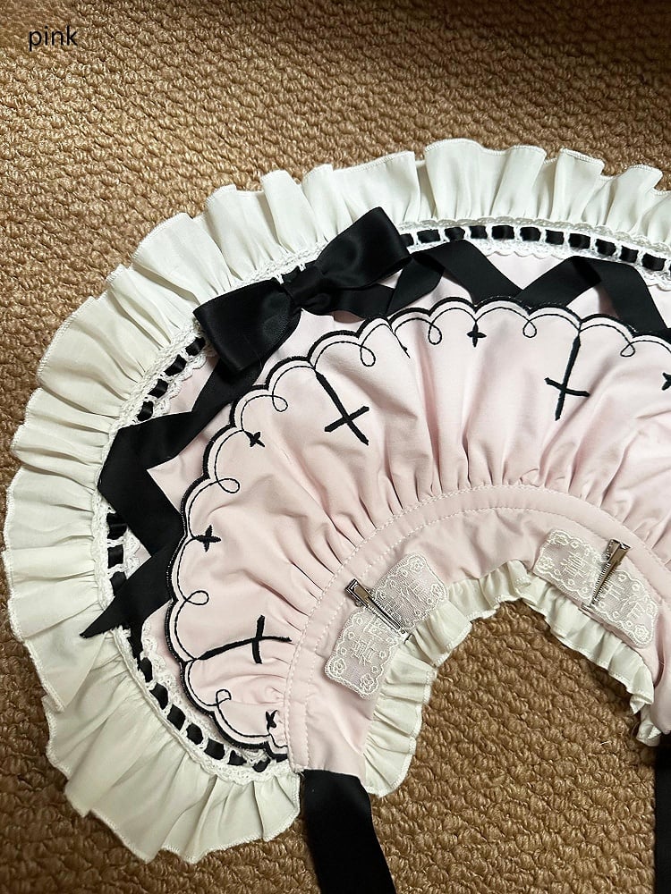 Lolita Bonnet with Bow & Cross Pattern in 4 Colors - MUYU