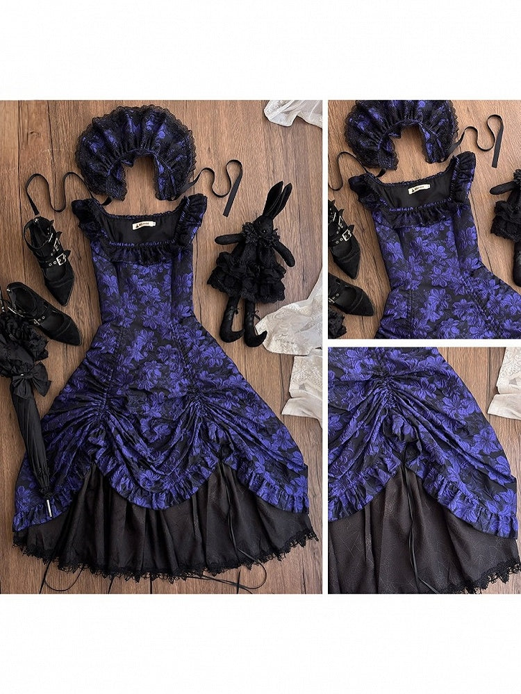 Purple Lace Trim JSK Gothic Lily - Miss Point