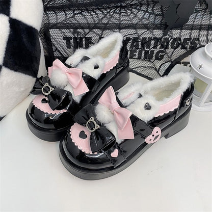 and Shoes Platform Pink Sweet Black Mid-heel Lolita