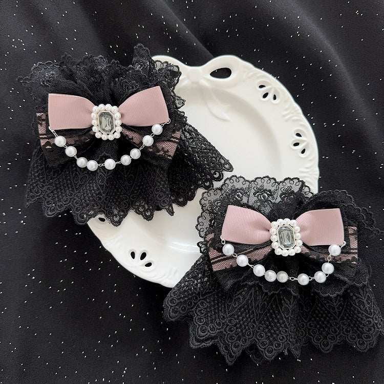 Wrist Decorated Color Cuffs Charm Options Rhinestone Bowknot Beaded Lace 5