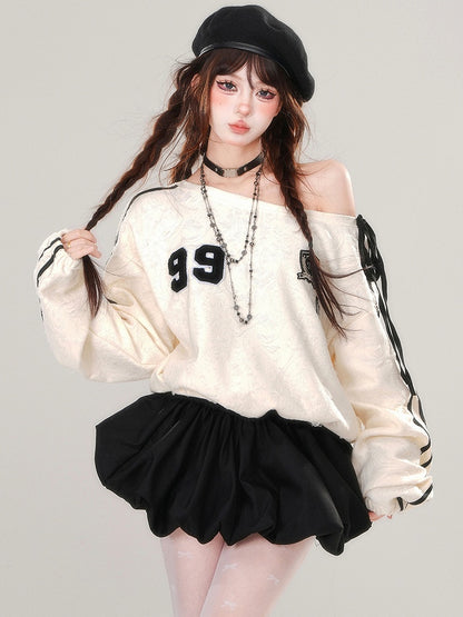 ネックラインパッチワークスカートドレスデザインアシンメトリーバブルアプリコット