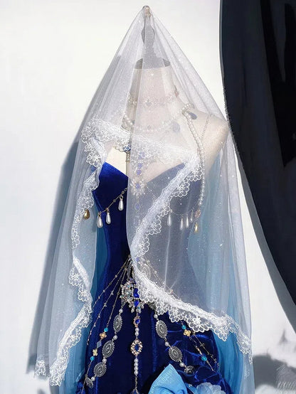 青/赤/黒のきらめくベール