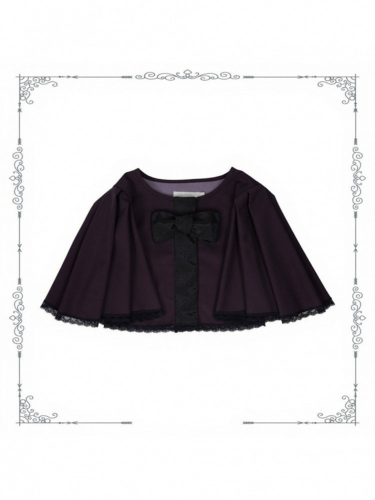 Elegant Plum Cape for Classic Gothic Style - iris de nuit