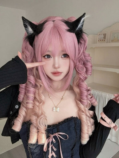 Pink Ombre 35cm Bangs Wig with 46cm Twin Tails - Alice Garden
