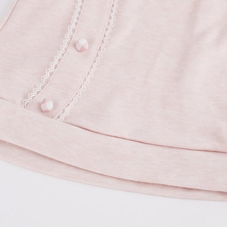 Pink Gingham Puff Sleeve Top with Tie Collar - serendipity