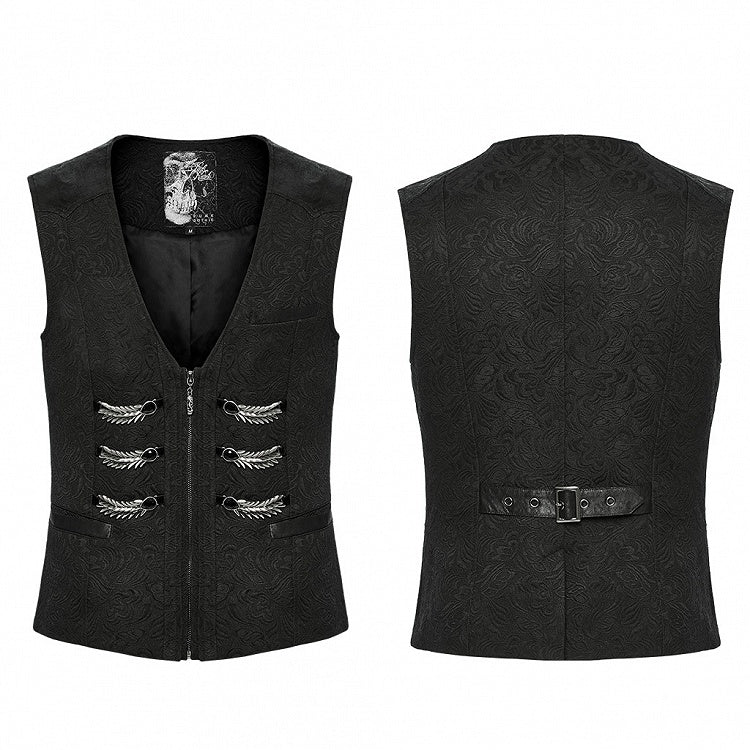 Gentlemen's Goth Vest Scale Dragon Black