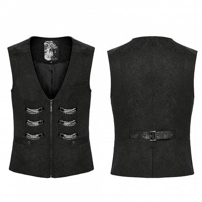 Gentlemen's Goth Vest Scale Dragon Black