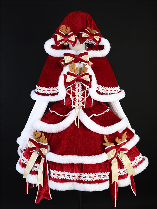 Christmas Symphony Gothic Lolita JSK Set Cape Blouse Winter