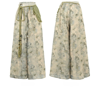 Grüne Krawatte von Mori Kei mit normaler/kurzer Strickhose mit abnehmbarer Version und weitem Bein