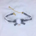 Gingham Choker Lace Pom-Pom