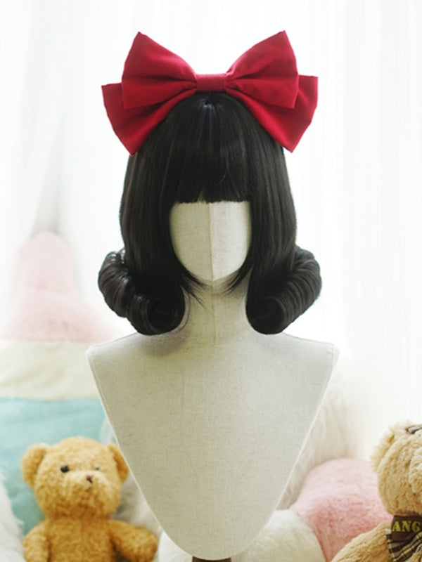 Blond/Schwarze kurze Perücke mit vollem Pony