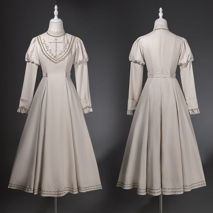 Sleeves Embroidered Lolita Rope Juliette + Nun Accessory Shimmer Beige Cloak Royal Red Dress