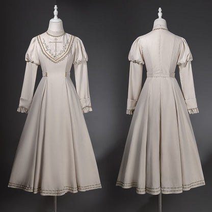 Sleeves Embroidered Lolita Rope Juliette + Nun Accessory Shimmer Beige Cloak Royal Red Dress