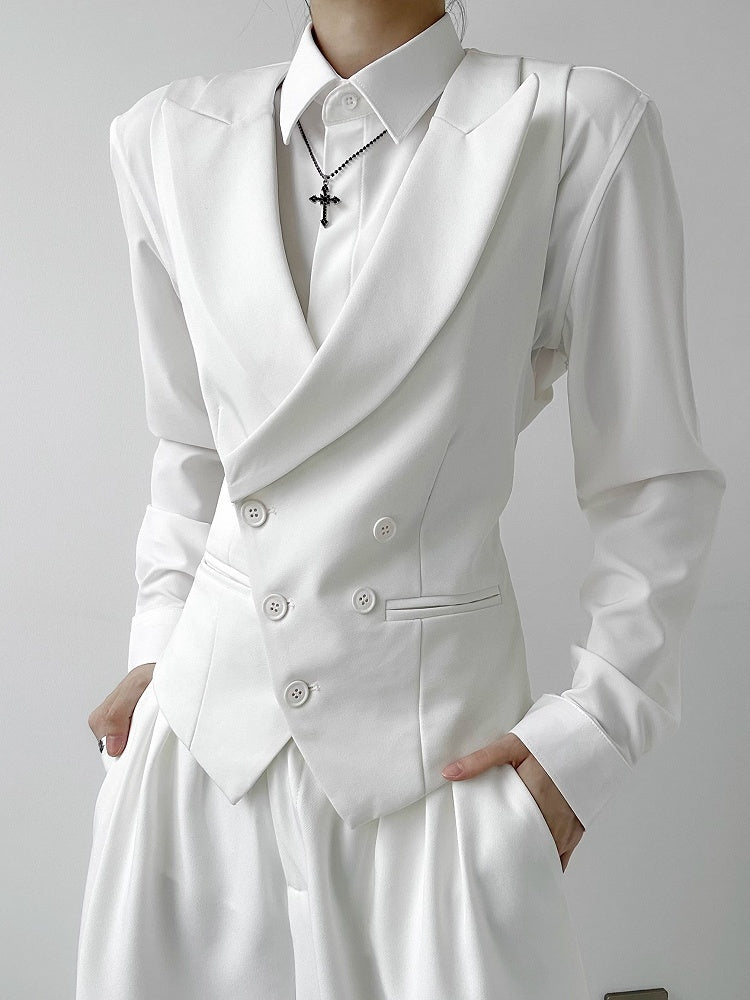 Suit Ties  Vest with White Ouji V-neck Lolita Back Adjustable