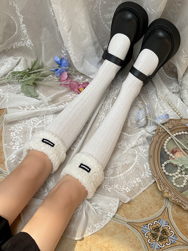 Sweet Plush Cuff Underknee Socks