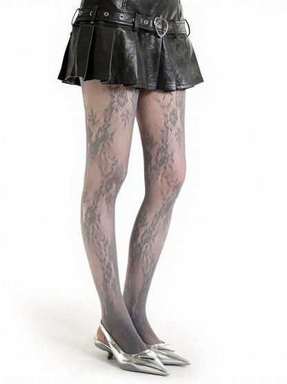 5-Color Mesh Sheer Tights with Floral Pattern - ModaSwings