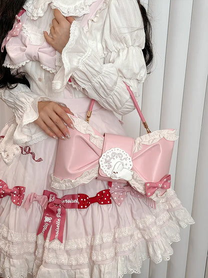 Bag Pink Sweet Hand Crossbody Lolita / Bowknot-Shaped