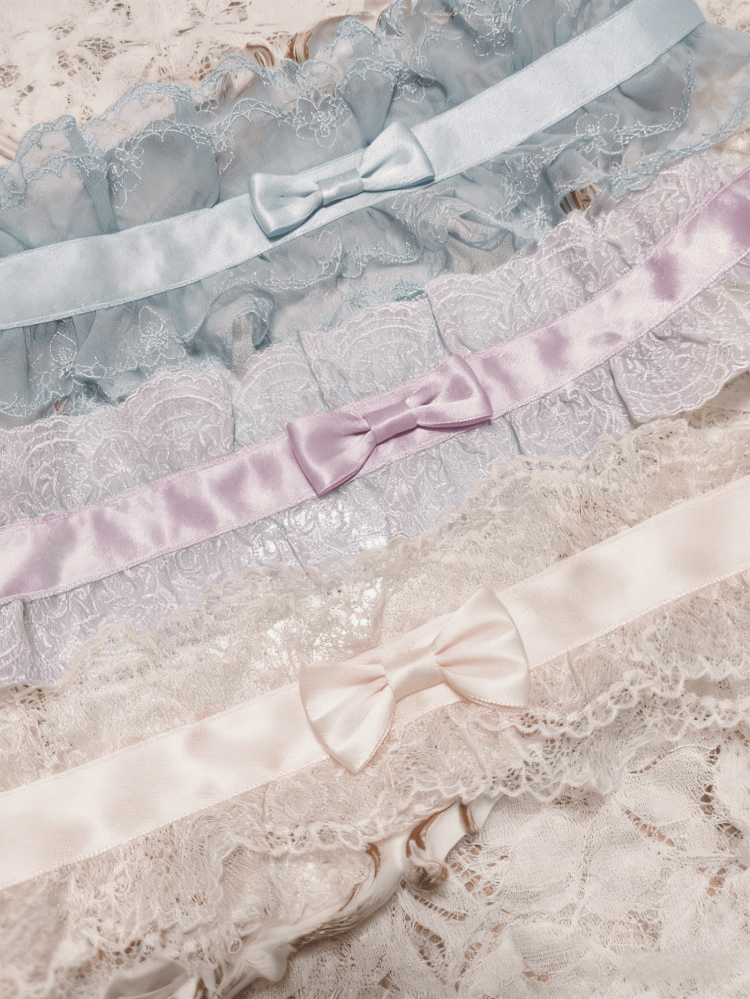 3 Beads with Choker Color Bowknot Lace Options Lolita