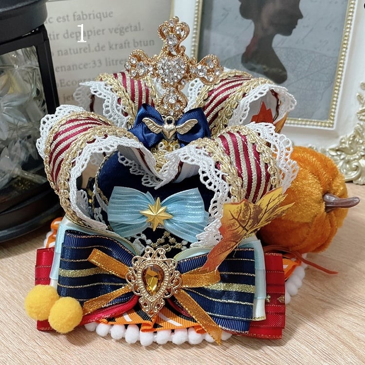 2 Mini Hat And Leaf Details Options Bowknot Pumpkin with Halloween - Forever Rose