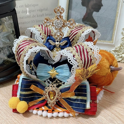 2 Mini Hat And Leaf Details Options Bowknot Pumpkin Decorated Halloween