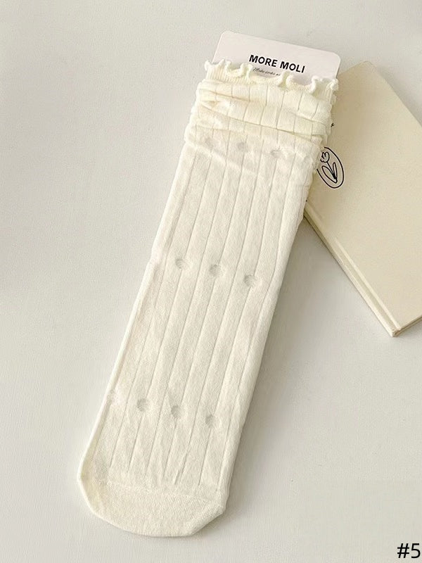 JK Available 5 Ruffled White Socks Patterns