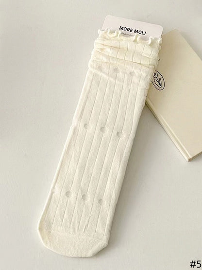 JK Available 5 Ruffled White Socks Patterns