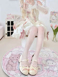 Pattern Bows Cream with Tights Argyle