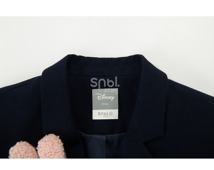 Preppy Cropped Blazer im Kettendesign Dunkelblau