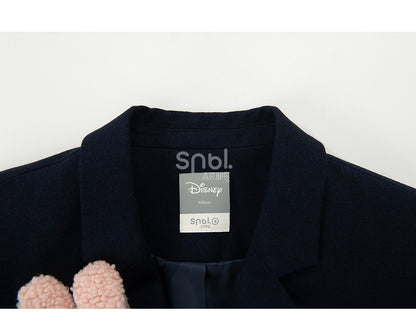 Preppy Cropped Blazer im Kettendesign Dunkelblau