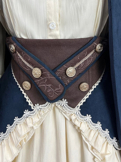 Classic Lolita Four-Piece Set with Ruffles and Embroidery - Xiong Dou Jiang