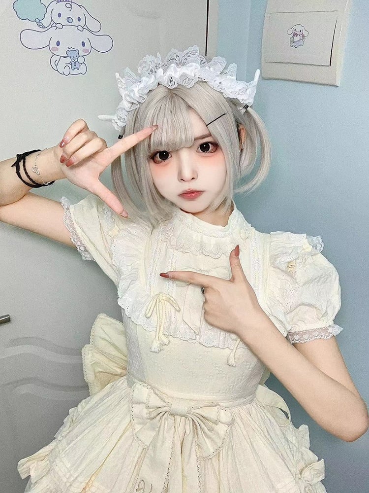 White Plush Ruffled Lace KC Wings with Angel