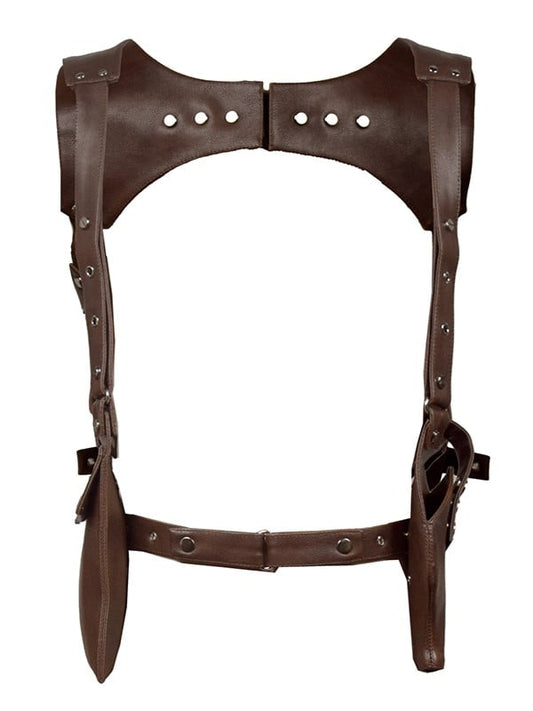 PU Shoulder Harness Holster Coffee Steampunk Adjustable