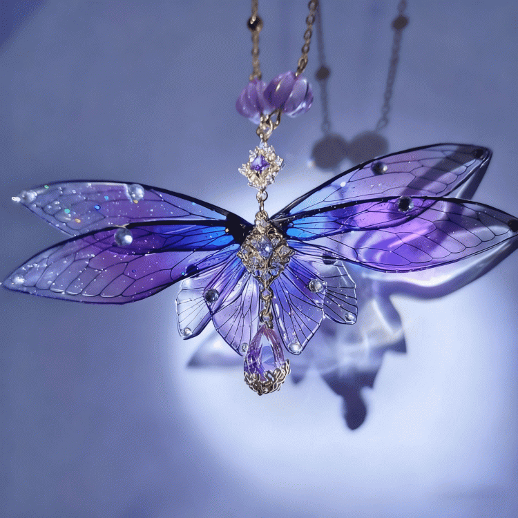 Color Butterfly Gradient 3 Lolita Pendant Necklace Options