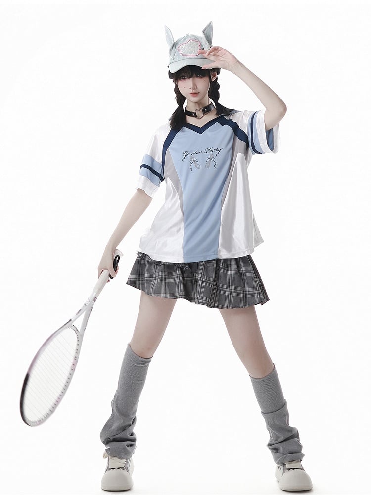 グレーのゴムウエストティアードチェックスカート