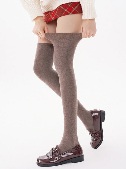 Stockings Grip Over-the-Knee 4-Color Non-Slip Thermal 52cm with