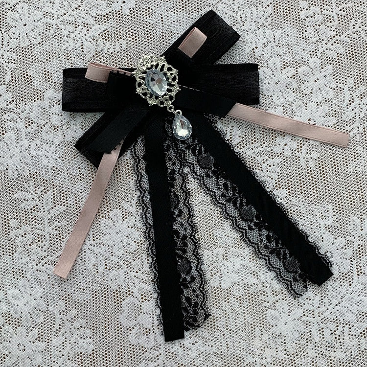 Quad-Color Rhinestone Lace Necktie - Ekomi