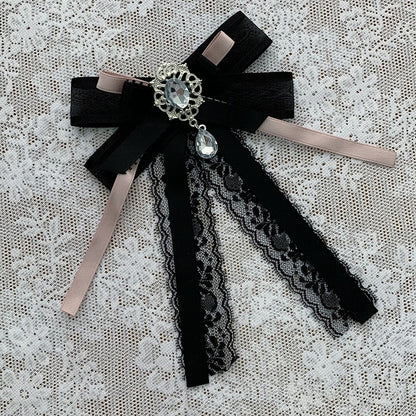 Quad-Color Rhinestone Lace Necktie - Ekomi