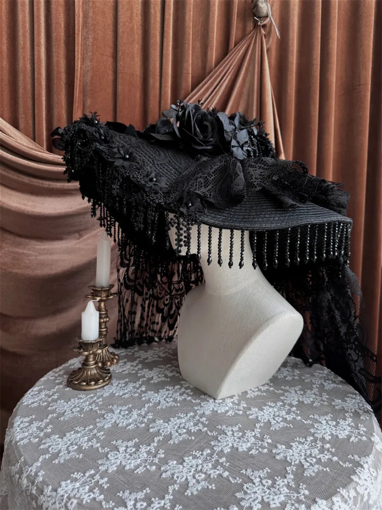 Black Gorgeous Dark Gothic Lolita Hat
