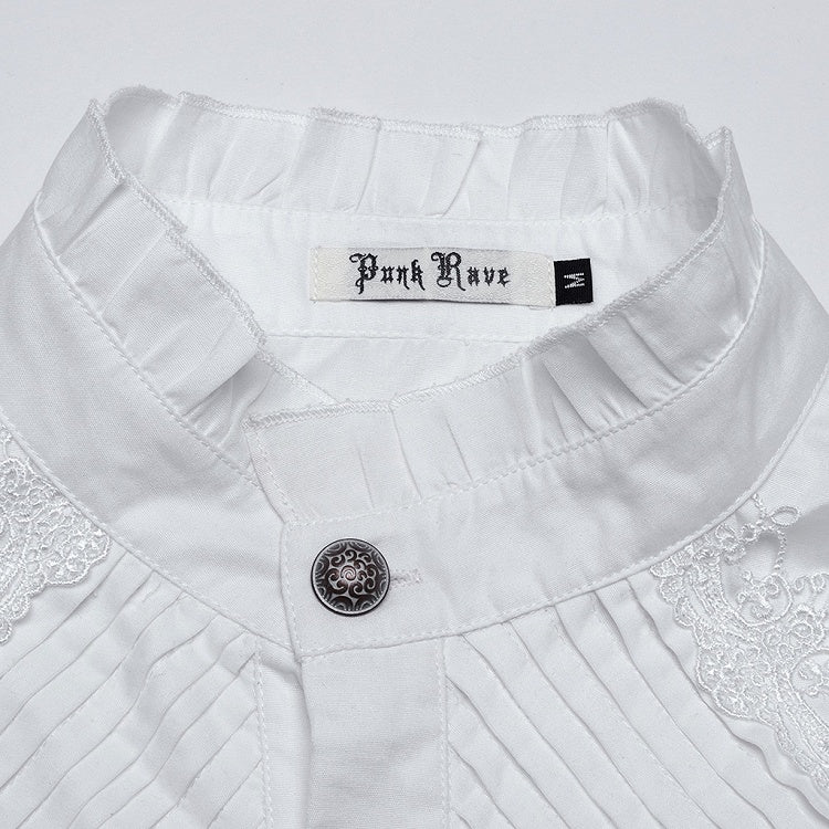 Shirt Goth White Palace Style Men's Retro