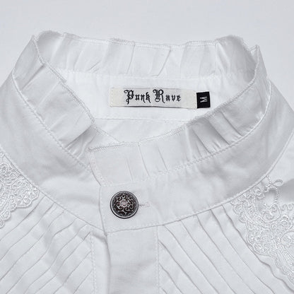 Shirt Goth White Palace Style Men's Retro