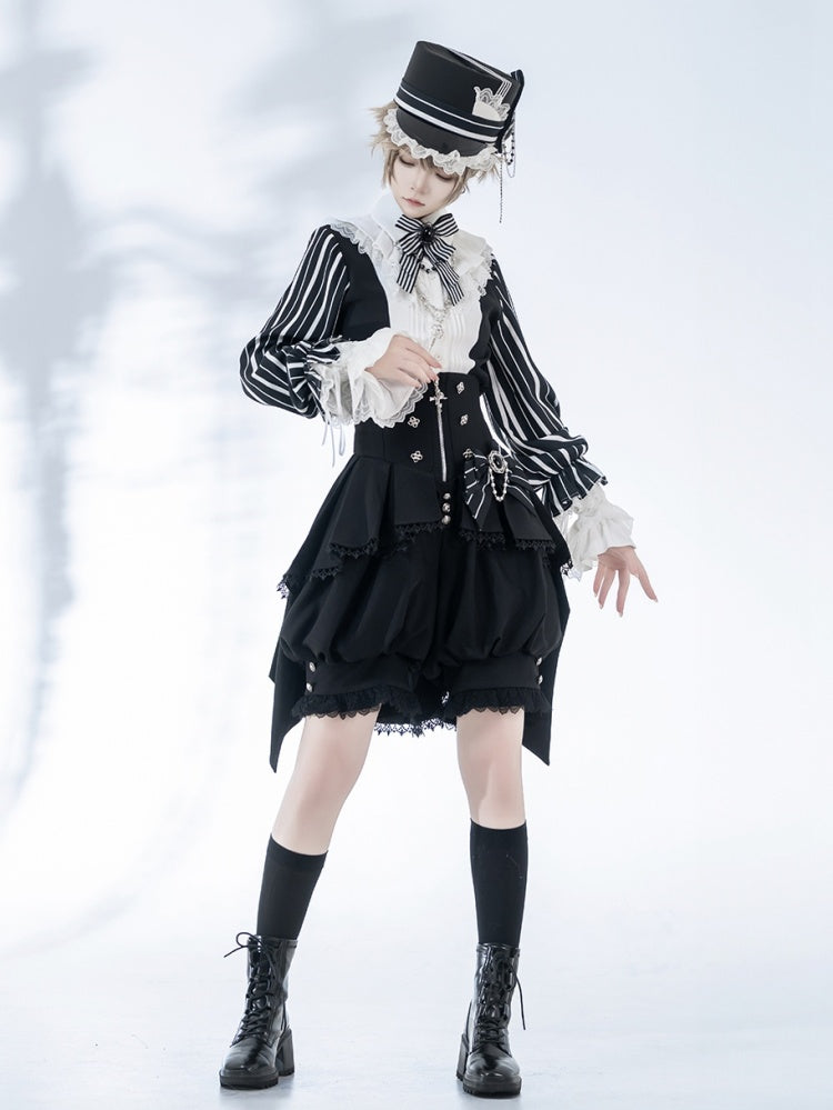 黒のコルセットベルト、ハイウエスト王子のロリータショーツ、サーカス風