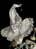 und Bowknot Hexe Silber Hut Grau Rose Web Spider
