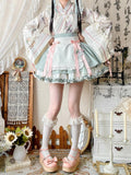 Medicine Skirt Herbal + Top Crossover Light Set Han Lolita Green Neckline