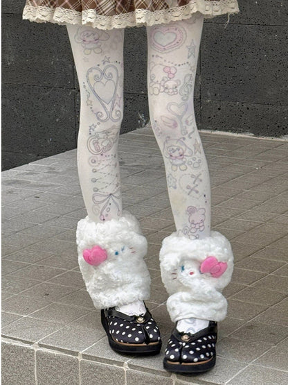 Plush Warmers Leg Kitty-Shaped