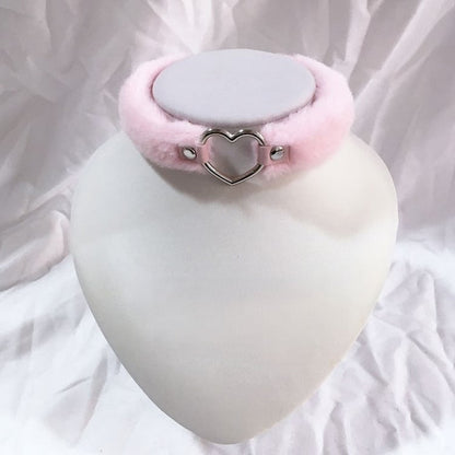 Accent with Plush Choker Colors 3 Heart-shaped