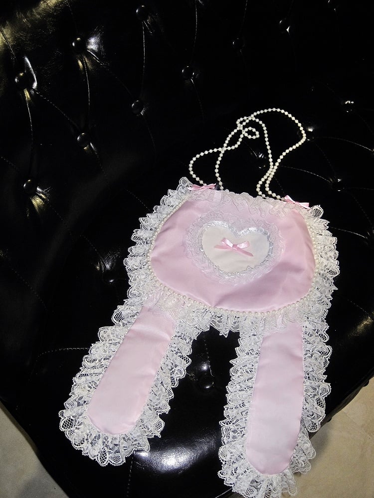 Lolita Options Bag Color Beaded Ears 4 and Rabbit with Chain One-Shoulder