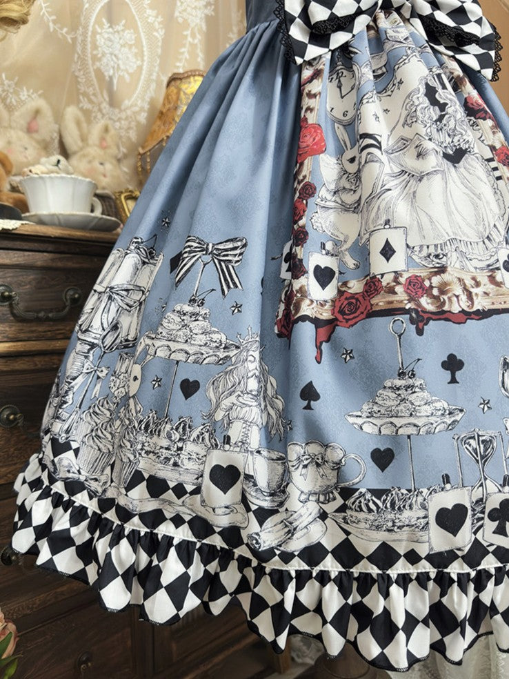 Gothic Vintage Fairy Tale Chiffon JSK Dark Alice Lolita Gown - Diamond Honey